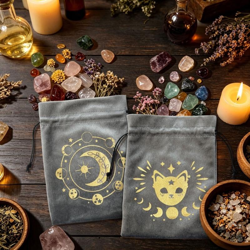 Divinations Tarots Card Dices Bag Small Wedding Bag Table Oracles Cards Game Bag Jewelry Storage Drawstring Tarots Bag