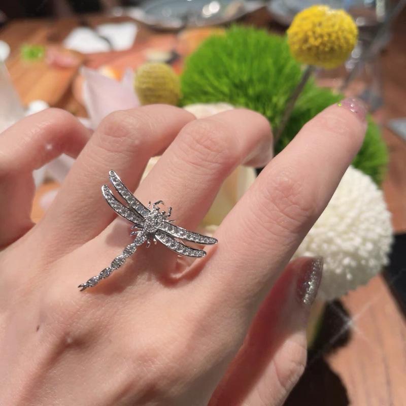 High-End Korean Dragonfly Ring: Women s Cold Style, Sweet & Unique Fashion Adjustable Open Size