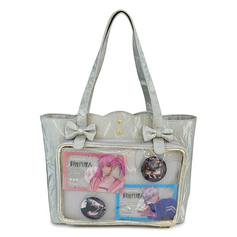 Two-dimensional Transparent Bag, Campus Style Girl Student Large-capacity Shoulder Bag Cartoon Bag