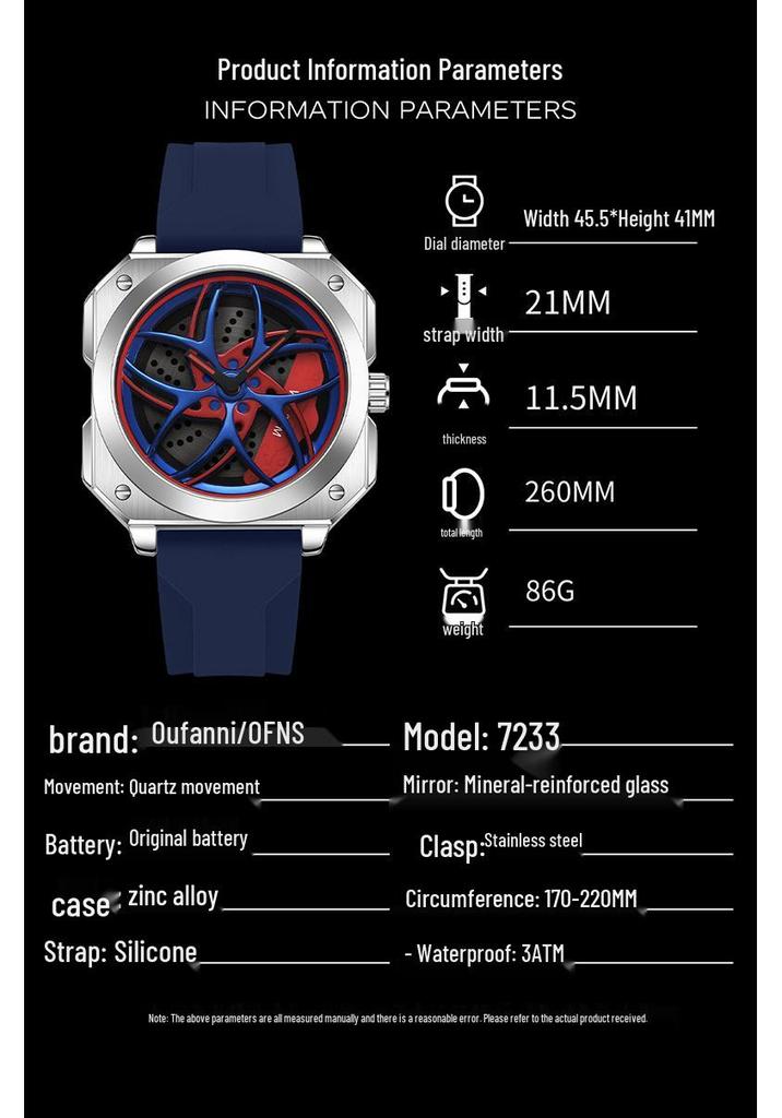 European-Style Men's Sport Quartz Watch with Waterproof Skeleton Design and Versatile Silicone Strap