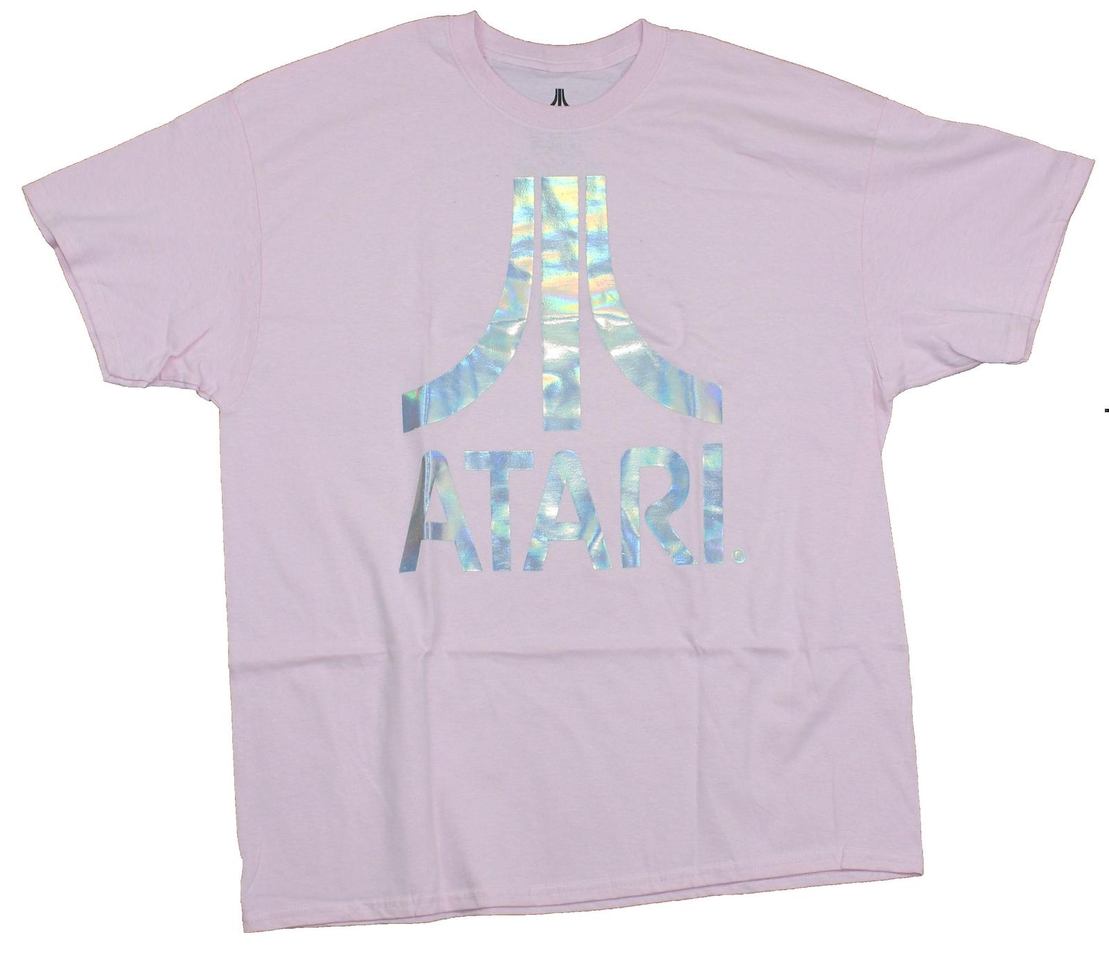 Atari Mens T-Shirt - Silver Foil Atari Logo Image S