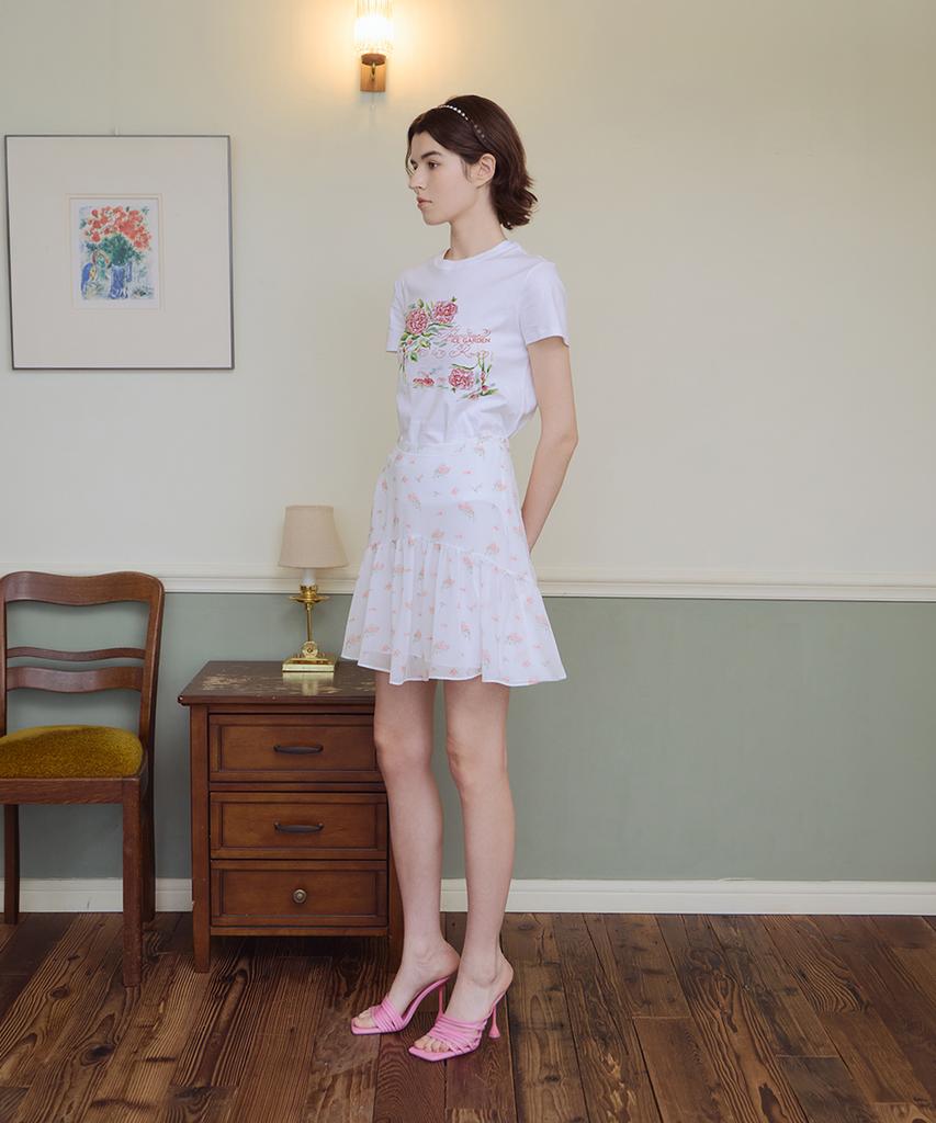 Aiseugadeuneiogongpal Splendeur De La Rose Print T-Shirt