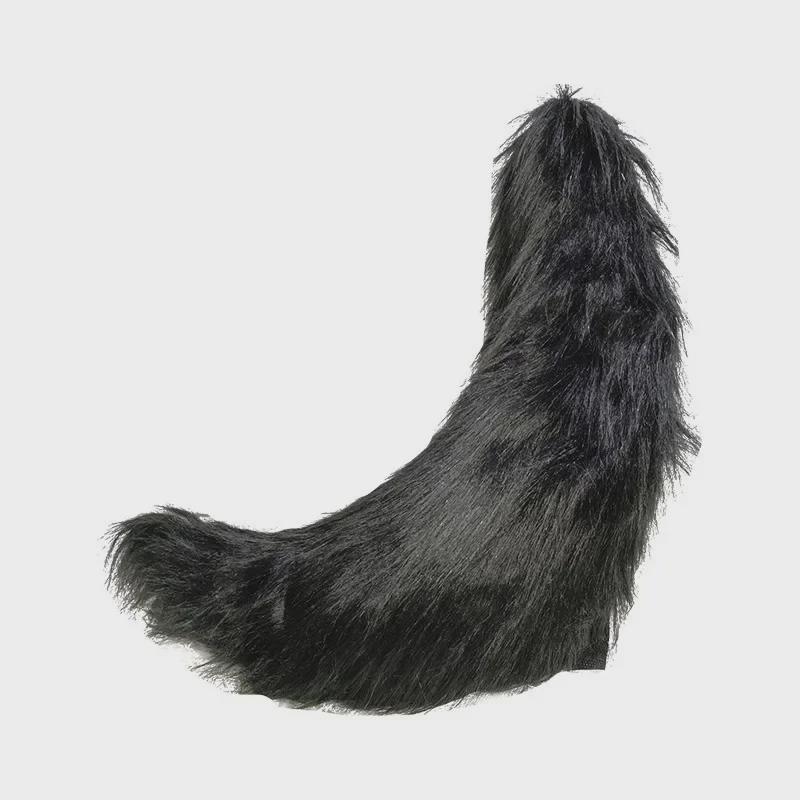 Handmade Anime Cosplay Animal Tail Accessory In White, Black, and Gray – Wolf, Fox, Dog Styles