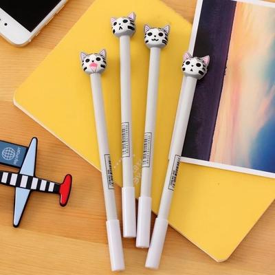 4ks Cartoon Cute Cat Pen Korejské psací potřeby Reklamní Creative Bent School Office Gel Vánoční dárek