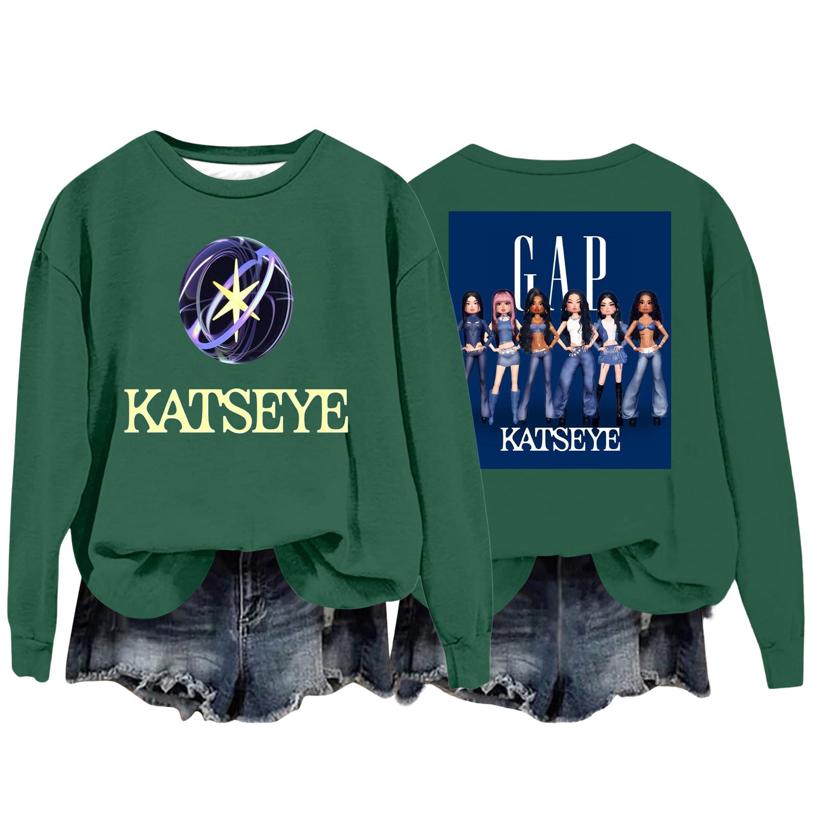 

Женская модная повседневная толстовка с длинным рукавом, свободного кроя, с принтом XL