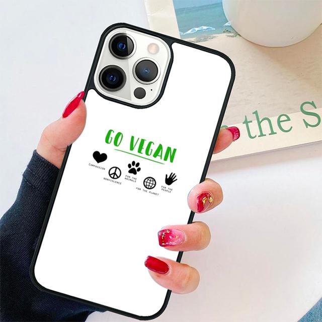 Vegan Pattern Coque Shell For iPhone 17 Air 15 16 14 13 12 Pro Max 11 Pro Max Plus Phone Case Cover