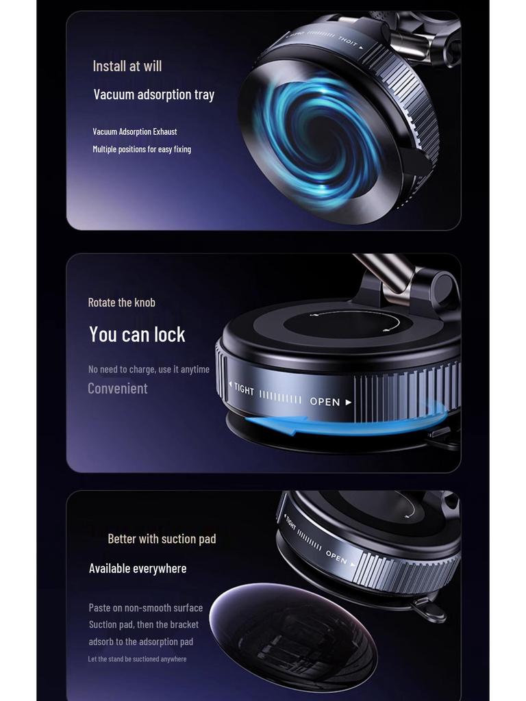 Premium Rotatable Magnetic Car Phone Holder with Suction Cup