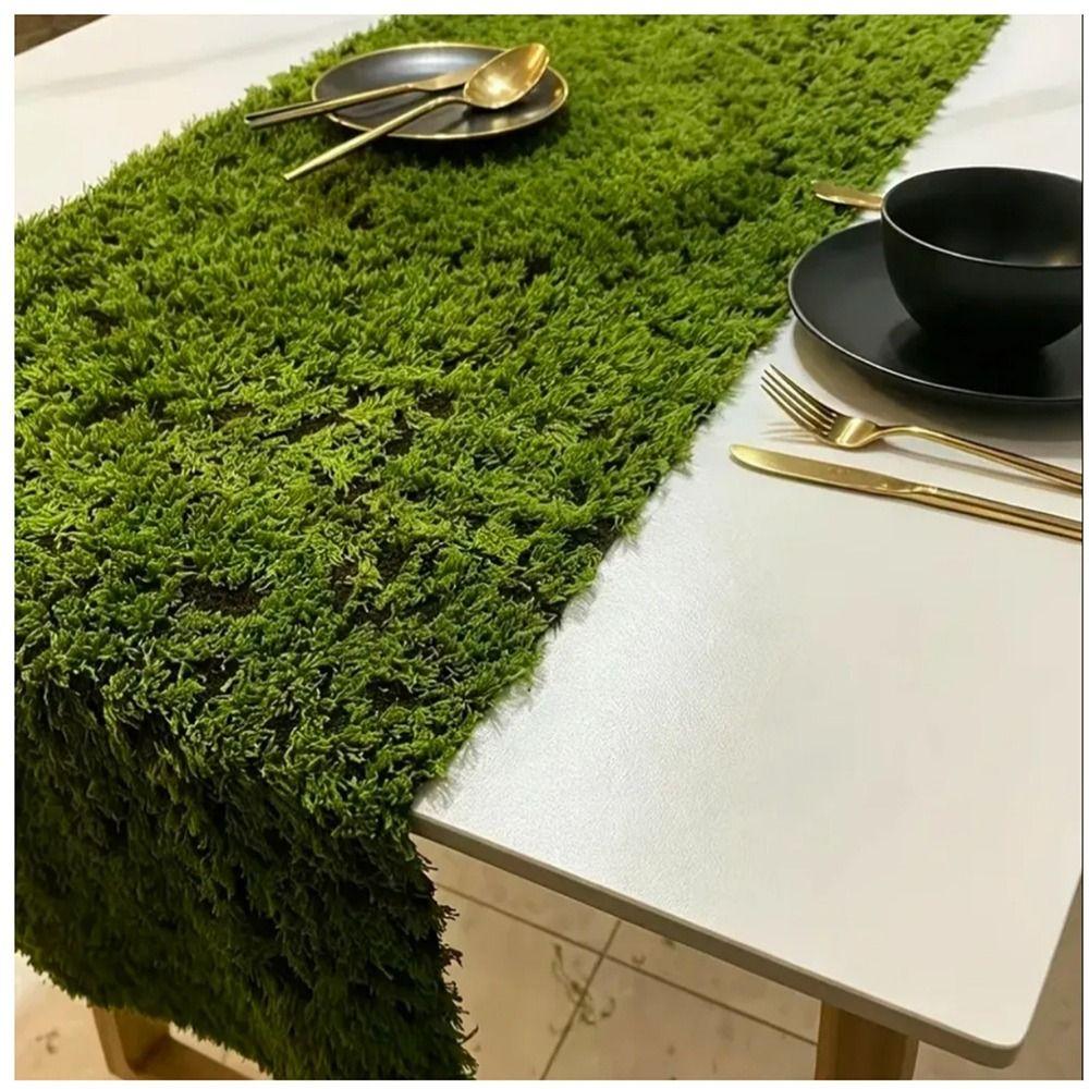 Green Turf Table Runner Width 30cm Simulation Moss Tablecloth Moss Table Runner  Outdoor Party
