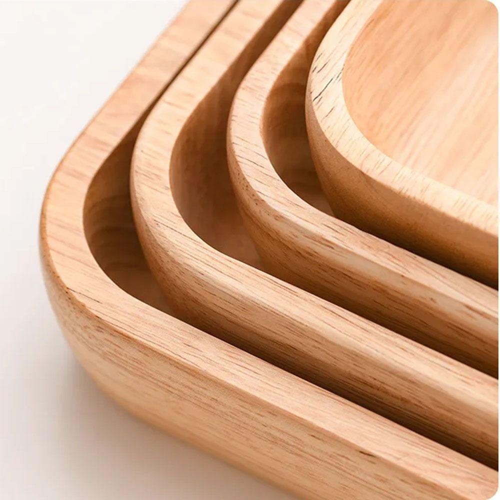 Flat Bottom Japanese Salad Bowl Stackable Wooden Tableware Tray Durable Fruit Platter  Fruit