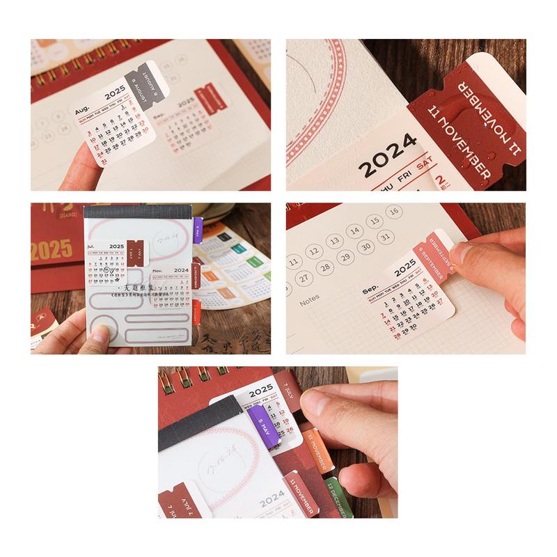 Retro Waterproof 2025 Calendar Stickers Journal Planner Index Stickers Notebook Bookmarks Agenda Label Tags Stationery Office
