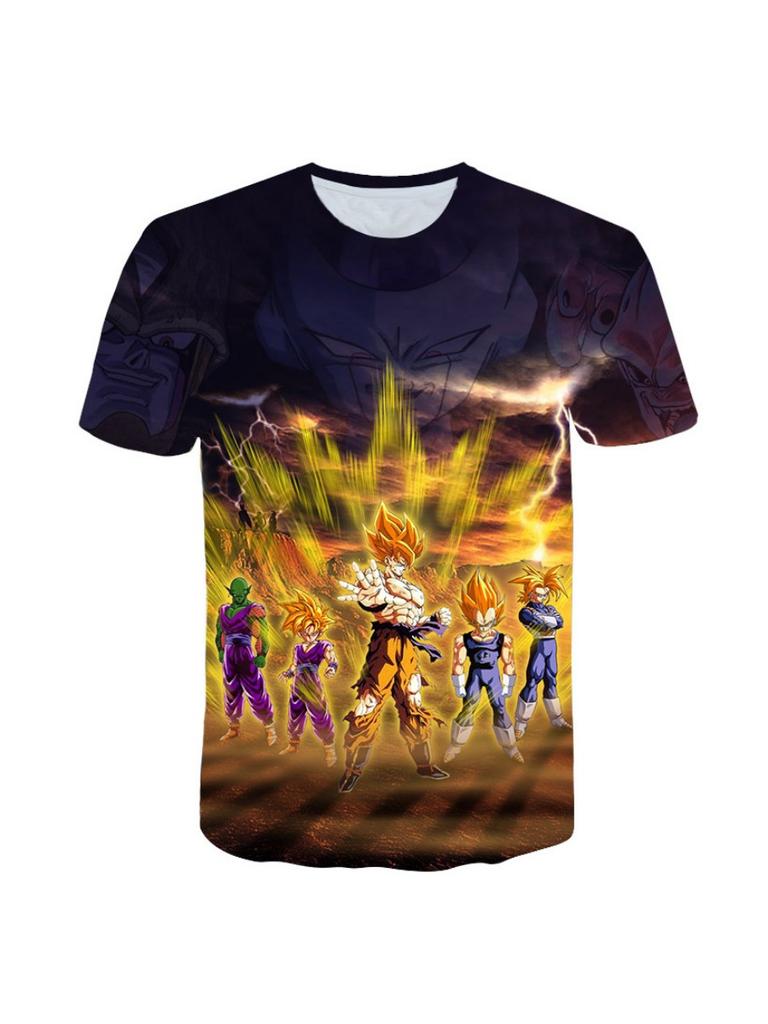 Summer 3D Print T-shirt Anime Character Son Goku Super Saiyan T-shirt Boy Children's Clothes T-shirt