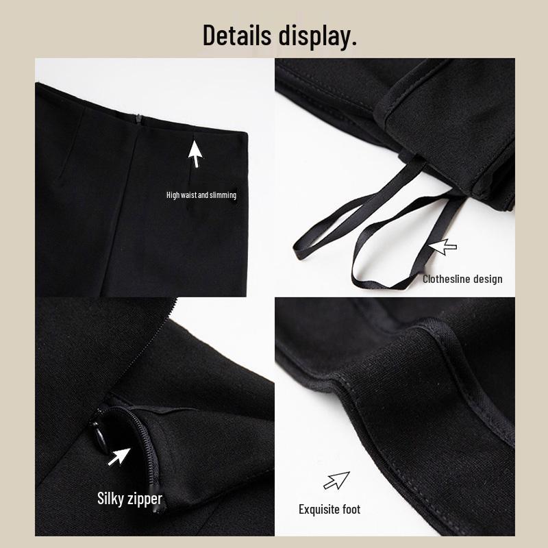 Women's High-Waist Black Suit Hot Pants - Spring/Summer Slimming Sportswear Shorts