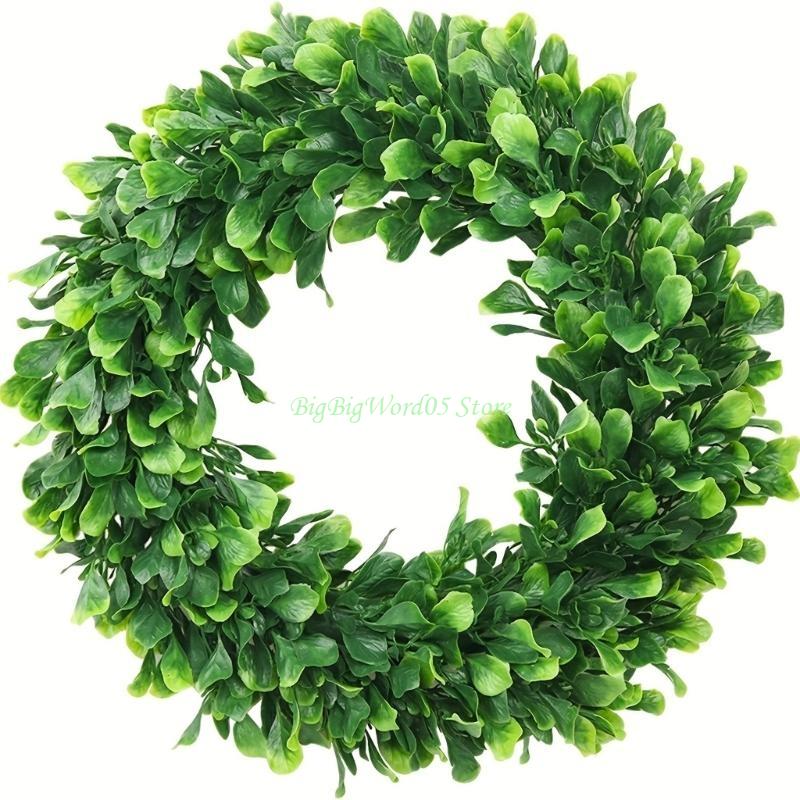24TE Spring Wreath for Front Door, Window, Wedding Party, Indoor and Outdoor Decorations, Artificial White Wreath
