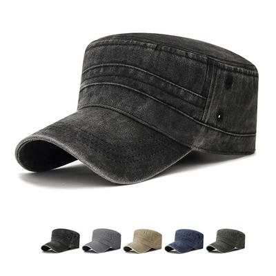 Zonnekap Pet Heren Stiksels Katoen Platte Pet Militaire Petten Leger Vizieren Hoed Training Cadet Petten Vissershoed