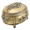 Jewelry Box Retro Rose Metal Oval Shaped Jewelry Storage Box Organizer for Ring Necklace Earrings Bronze