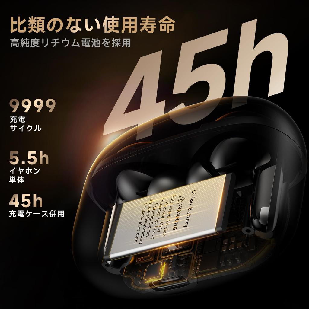 Bluetooth Wireless Earbuds Bluetooth Bluetooth Earbuds with Noise LED 45H HiFi Deep ENC Automatic IPX7 Single or Dual Compatible with iPhone and