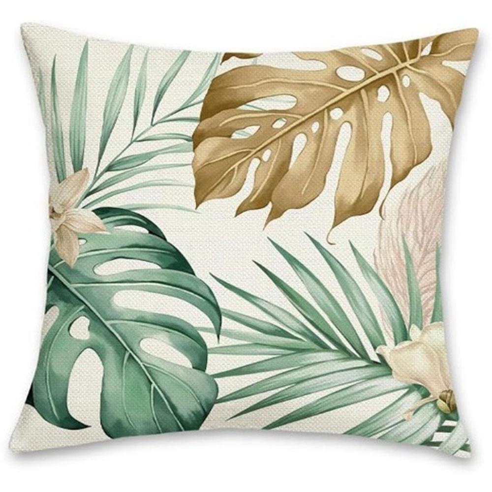Tropical Leaf Shadows Interweaving Imbuing Rainforest VitalityCover Bedroom Sofa Decoration Polyester Cushion Cover with Zipper