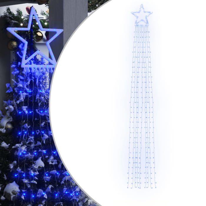 VidaXL Guirlande de Sapin de Noël 320 LED, Guirlande Lumineuse d'Arbre avec 8 Modes, Décoration de Fenêtre de Fête Mariage, 356925