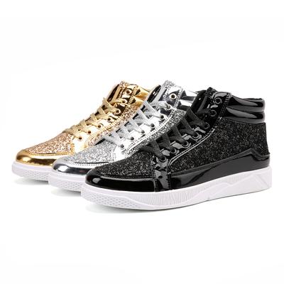 Scarpe casual per coppie da donna Sneakers con plateau con paillettes Scarpe da passeggio alte da uomo