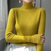 Korean Style Slim Fit Ribbed Knit Sweater - Women's Long Sleeve Half High Collar