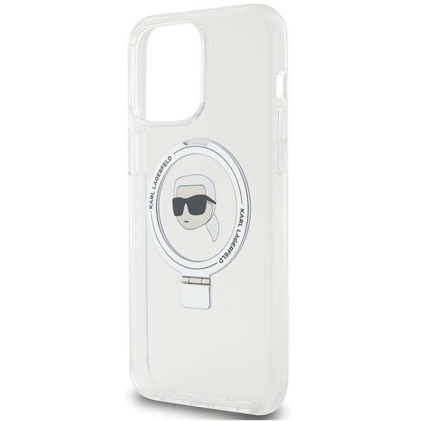 Karl Lagerfeld KLHMP15XHMRSKHH iPhone 15 Pro Max 6.7" White/white Hardcase Ring Stand Karl Head MagSafe