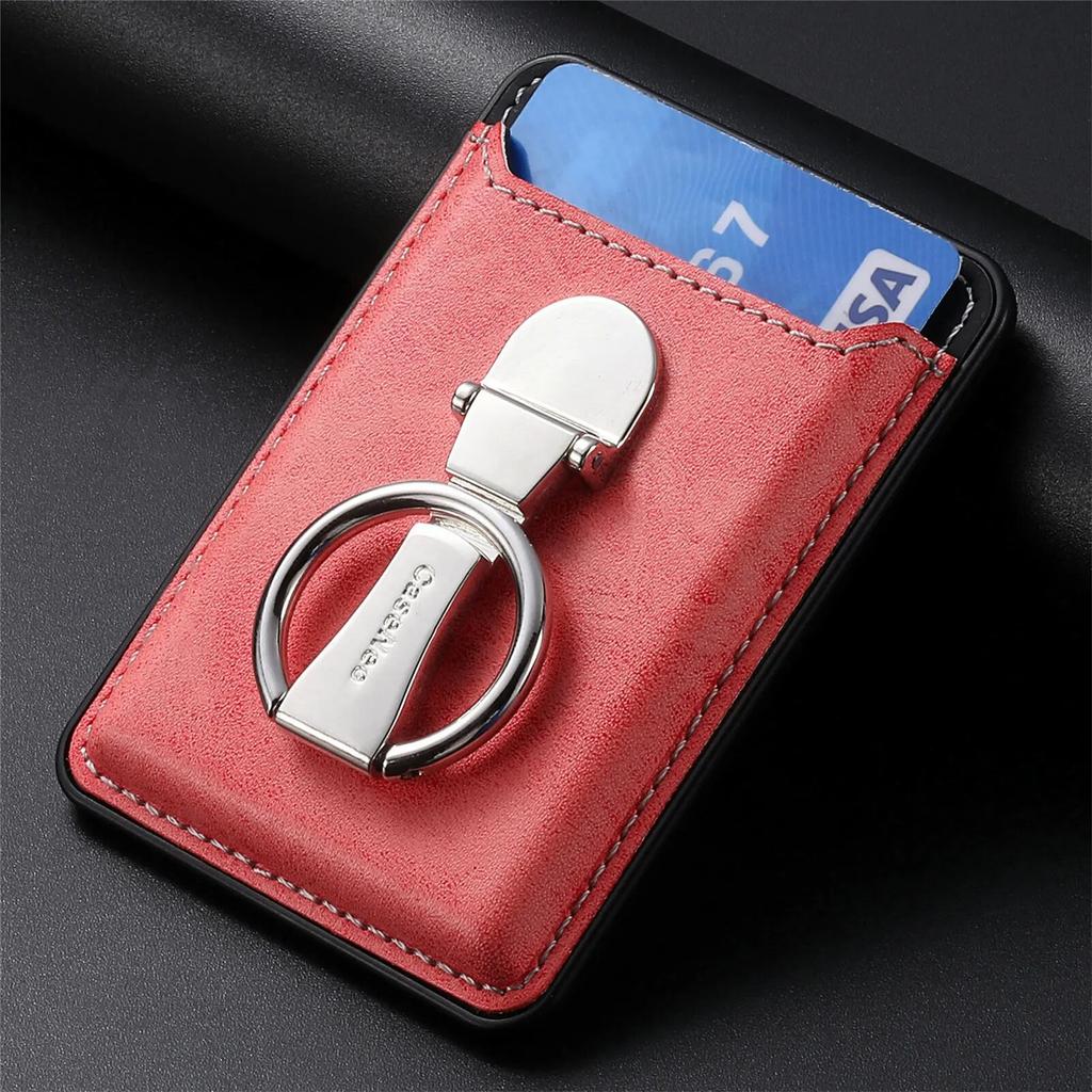 For IPhone 15 Pro Max 14 Plus 13 12 11 Veske Magnetisk Magsafe Strong Attraction Kortspor Lommebok Metallringholder Stativ Telefonveskedeksel