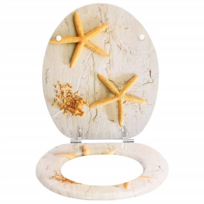 VidaXL Siège de toilette avec Couvercle MDF Étoile de mer 140805