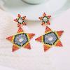 Rainbow Color Geometric Star Earrings For Women Blling  Cubic Zirconia Jewelry Korea Trendy Dangle Earings