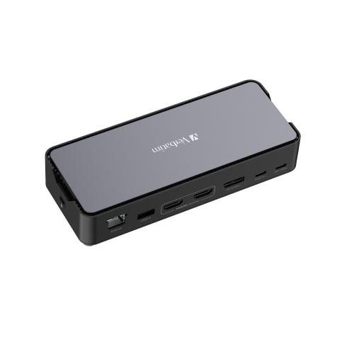 Verbatim 32171 CDS-15 USB-C Pro Docking Station 15 Ports, Grey/Black