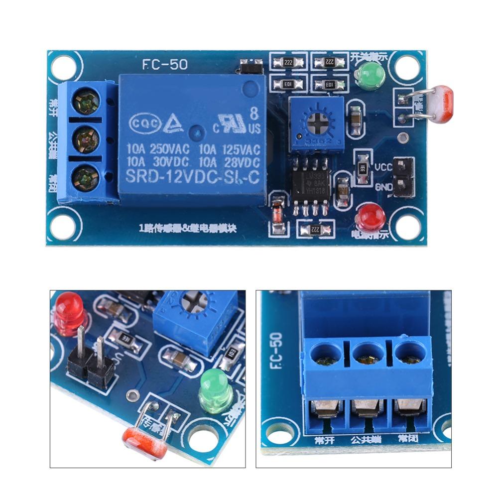 Light Dependent Resistor Light Sensor Switch 12V Relay Control Module LDR Relay  Light Detection