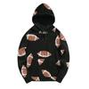 Ladies' Loose Comfortable Casual Fashionable Rugby Print Hooded Sweatshirt