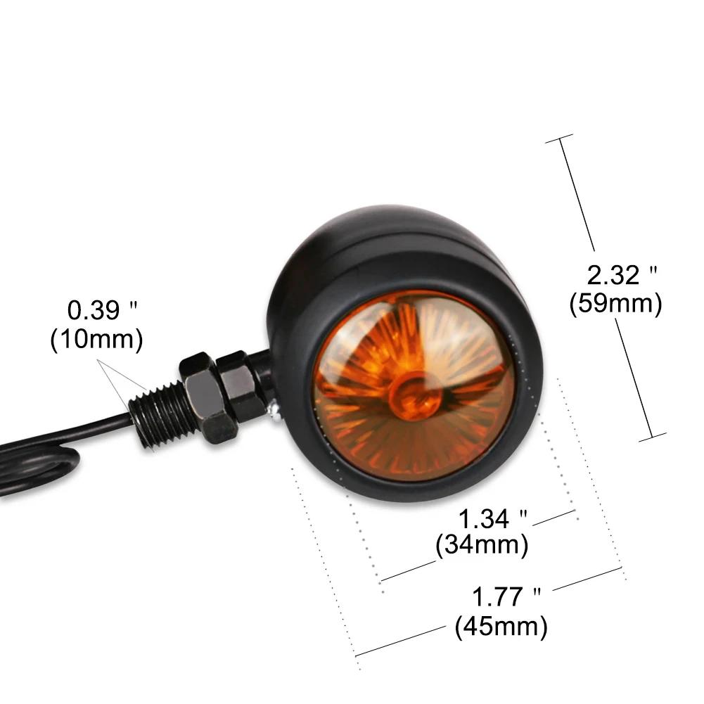 Motorcycle Led Turn Signal Light Direction Indicator Lamp Bullet Chrome Amber Moto Front Lamp Tail Light 12V Universal 1 Pair