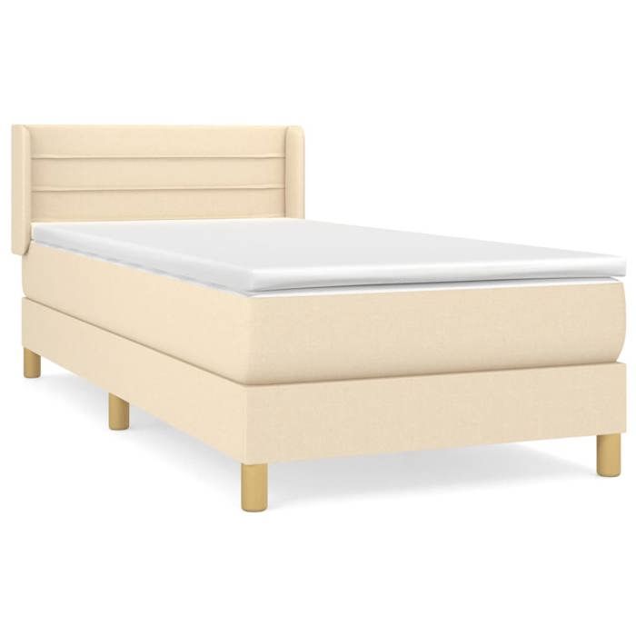 Maison Exclusive - Sommier à lattes de lit avec matelas Crème 100x200 cm Tissu