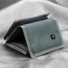 Men'S 5 Colors Korean Tri-Fold Coin Purse Canvas Wallet Solid Color Fashion Slim Multifunctional Classic Portable Card Holder