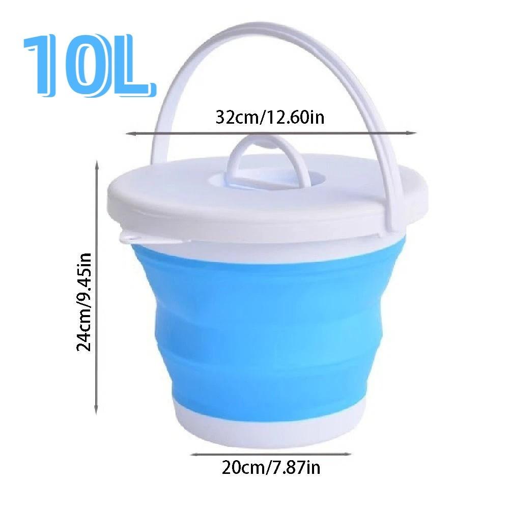 10L Foot Soaking Bucket Thicken Outdoor Fishing Bucket Collapsible Wash Basin  Songkran Festival