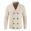 Autumn Men's Solid Color Knitted Sweater Casual Youth Double-breasted Cardigan Outer Sweater