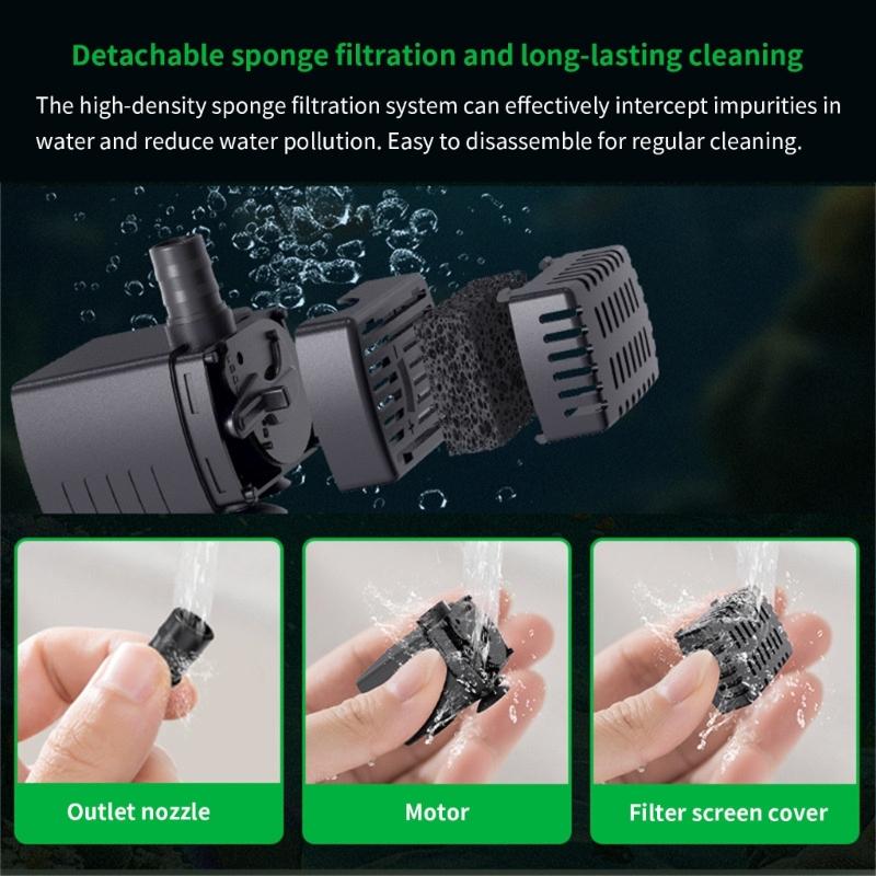 Quiet 5V USB Small Submersible Water Pump for Aquariums with Efficient Bottom Suction to Remove Sediment Ensuring Quiet Operations