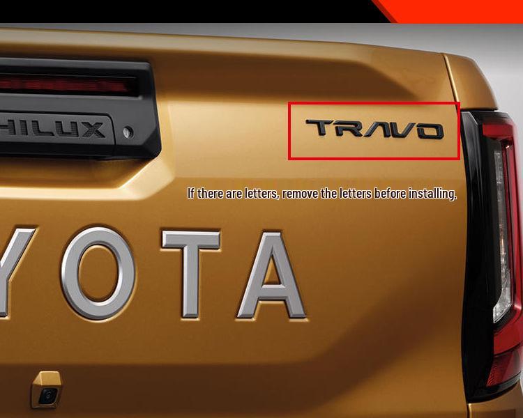Fits 26 Toyota Hilux models: Modified Rear Tailgate Bowl Handle Trim Strips.