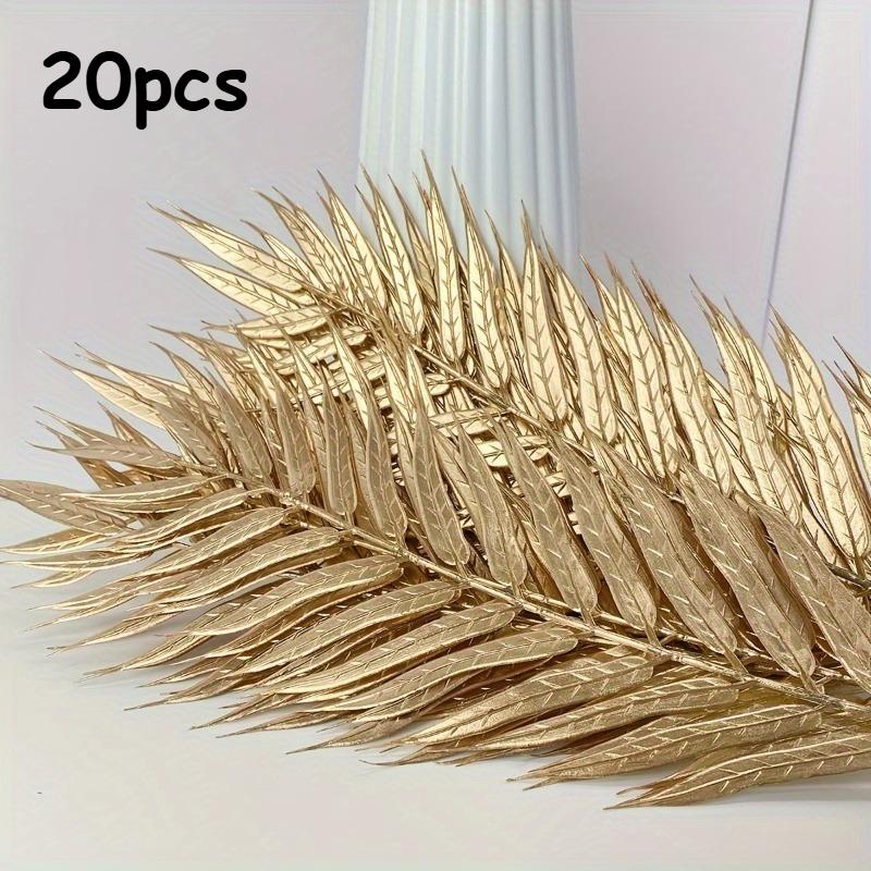 

20pcs Golden Willow Leaf Simulation Golden Leaves, Wedding Bridal Showers, Parties, Garden Decor Flower Arrangement Accessories XXL