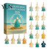 Multi Color Gradient Angels Sea Glass Angel Advent Calendar with 24 Hanging Ornaments for Christmas Tree Decoration, Festive Gift Friends Handmade 2D
