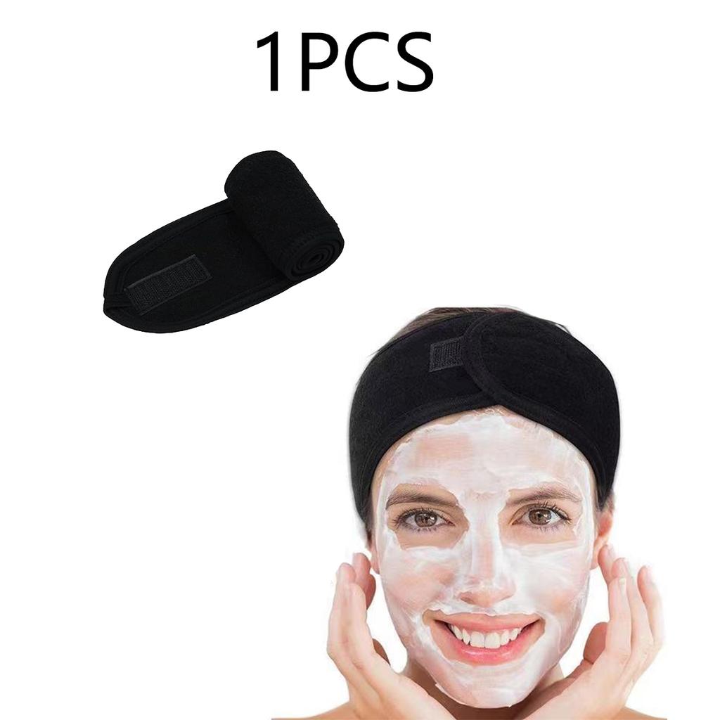 3Pcs Women'S Makeup, Face Wash, Solid Color Velcro Headbands, Sports Yoga Headbands, Spa Bathroom Headbands