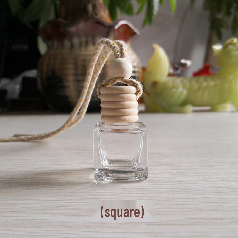 Car Rearview Mirror Aromatherapy Pendant - 8ml Glass Perfume Bottle for Interior Decoration