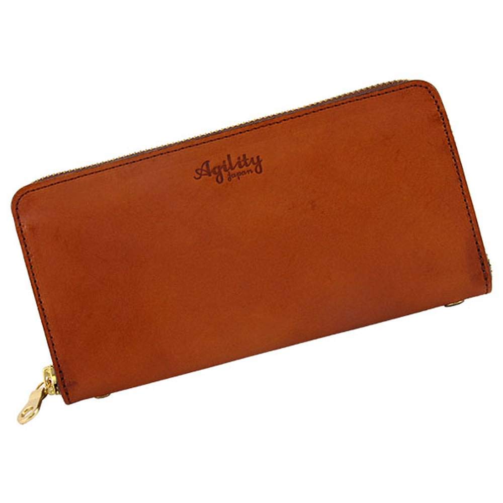 

affa Кошелек-клатч длинный, Кожа, Застежка на круглую молнию, Сделано в Японии, Коровья кожа RomaBrown