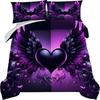 Three-Piece Purple Wing Digital Printing Bedding Home Textile Three-Piece Set