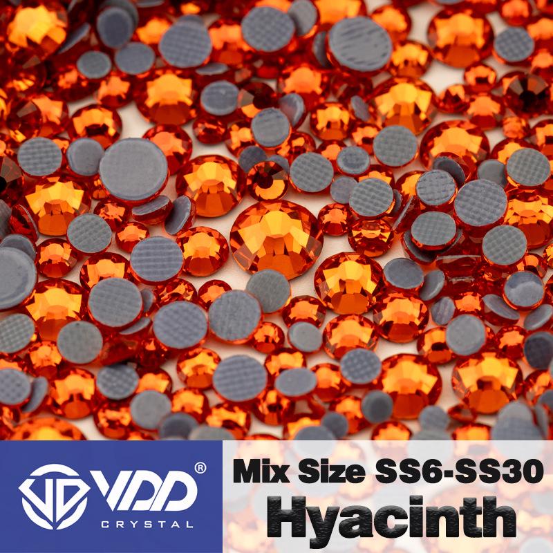 VDD High-Quality Mixed Size Rhinestones: SS6-SS30 Glass Crystal Hot Melt Adhesive Flat Back