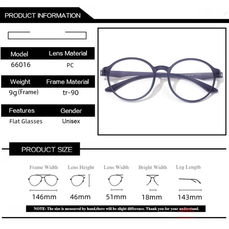 Men'S Flexible Transparent Eyeglasses Frame Ultralight Fashion Retro Round Optical Prescription Glasses Women'S 66016