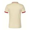 Men's Casual Shirt With Fake Chest Pocket, Lapel Buttons, Business T-shirt, Color Blocked Top For Men