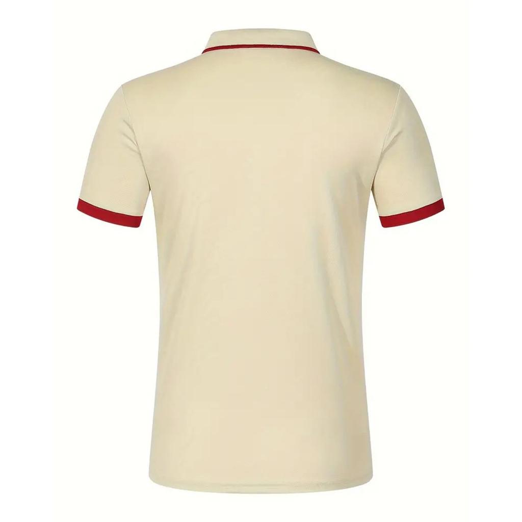 Men's Casual Shirt With Fake Chest Pocket, Lapel Buttons, Business T-shirt, Color Blocked Top For Men