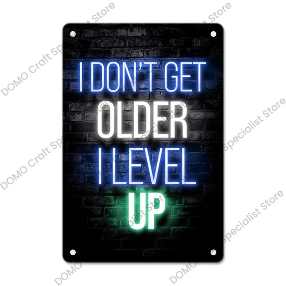 Neon Gamer Poster, Retro Metal Tin Sign 20x30cm