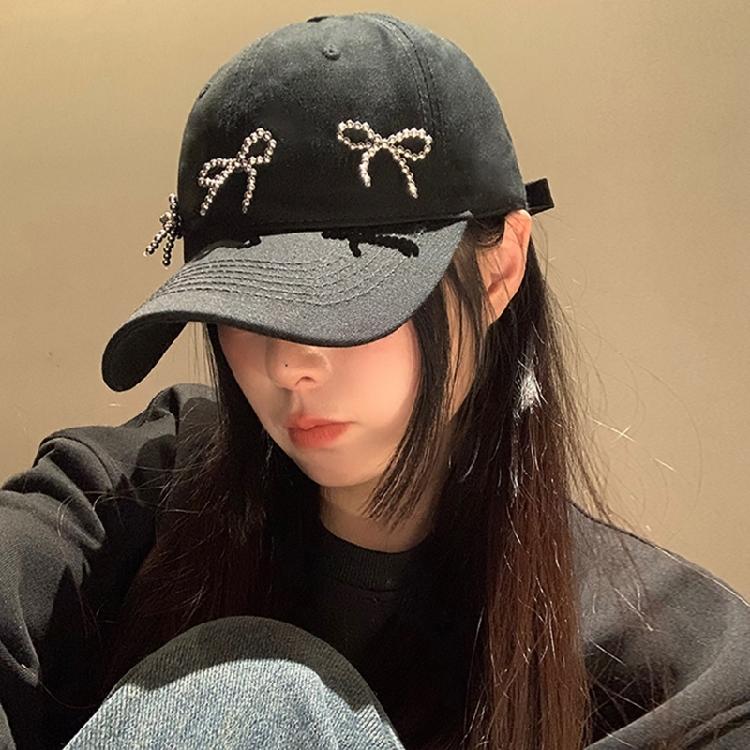 InsStyle Sweet Baseball Hat Peaked Hat Lovely Bowknot Sun Hat Summer Sport Hat